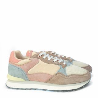 THE HOFF BARCELONA WOMEN'S SNEAKER IN SUEDE LEATHER AND FABRIC WITH REMOVABLE FOOTBED PINK BEIGE