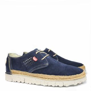 ON FOOT MAN SNEAKER IN BLUE SUEDE WITH ROPE AND REMOVABLE FOOTBED