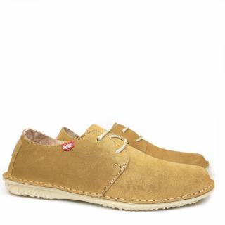 ON FOOT MAN SNEAKER IN CAMEL SUEDE WITH LACES AND REMOVABLE FOOTBED