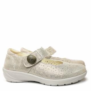 COMFORT MARY JANE SHOES IN BEIGE SUEDE LEATHER WITH STRAP AND REMOVABLE FOOTBED