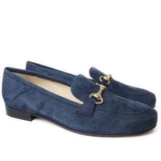 ETIENNE BLUE SUEDE MOCCASIN REAL LEATHER