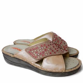 PODOLINE CAMOGLI  SLIPPERS WITH ADJUSTABLE CROSSING BAND REMOVABLE FOOTBED