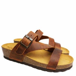 ELISIR'S COMFORTABLE SLIPPERS WITH GENUINE LEATHER FOOTBED