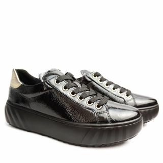 ARA SNEAKER IN SOFT AND BLACK DEER LEATHER WITH HIGH SOFT