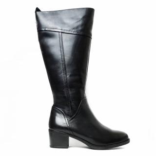 CAPRICE HIGH HEEL COMFORT BOOTS AT THE CALF IN BLACK NAPPA
