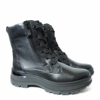 ARA DEER LEATHER COMBAT BOOTS WITH LACE AND ZIP