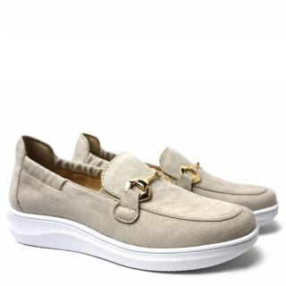 COMFORT MOCCASIN IN SOFT STRETCH LEATHER REMOVABLE FOOTBED