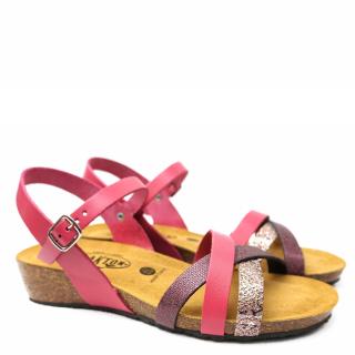 PLAKTON SANDAL WITH TRICOLOR CROSS BAND LACING WITH STRAP