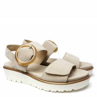ARA SANDAL IN LEATHER WITH SINGLE TEAR BAND AND EXTENDABLE FOOTBAND STRAP