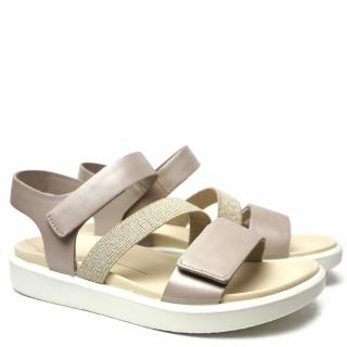 ECCO FLOWT W SANDAL WITH TWO-TONE STRAP AND DOUBLE TEAR LEATHER FOOTBED