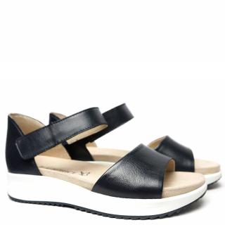 CAPRICE SINGLE-STRAP LEATHER SANDAL WITH REMOVABLE FOOTBED STRAP
