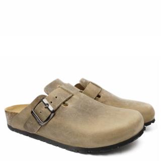 BIONATURA SABOT SAND IN GREASED LEATHER SOFT FOOTBED