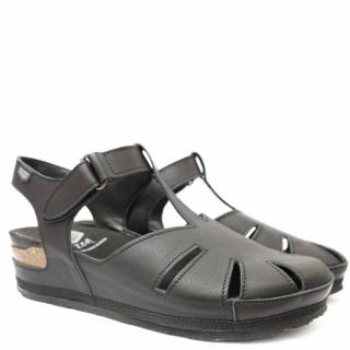 ON FOOT AUGUSTA CAGE SANDAL WITH SINGLE TEAR BLACK NAPPA