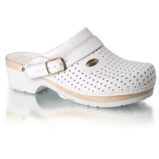 DR.SCHOLL'S SUPERCOMFORT WOOD CLOGS WHITE