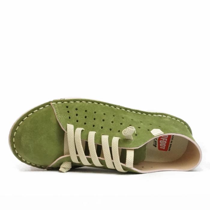 ON FOOT GREEN SUEDE SNEAKERS WITH ELASTIC LACES - photo 4