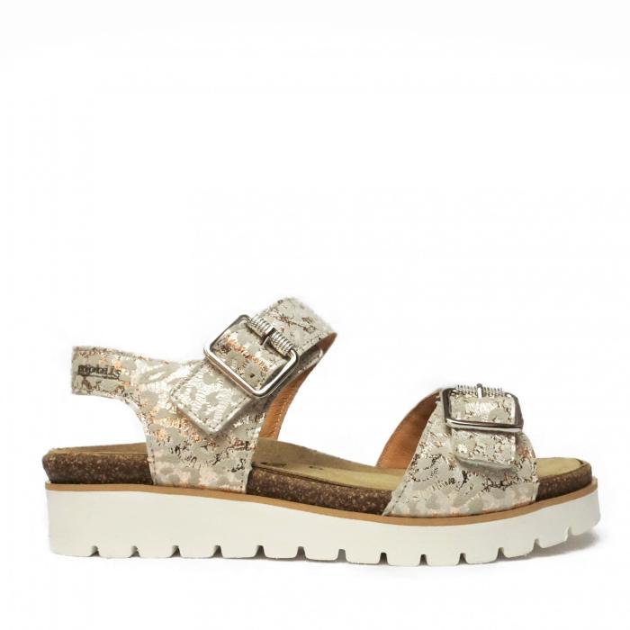 MOBILS BY MEPHISTO TARINA LEATHER SANDALS REMOVABLE INSOLE DOUBLE STRAP LIGHT SAND - photo 2
