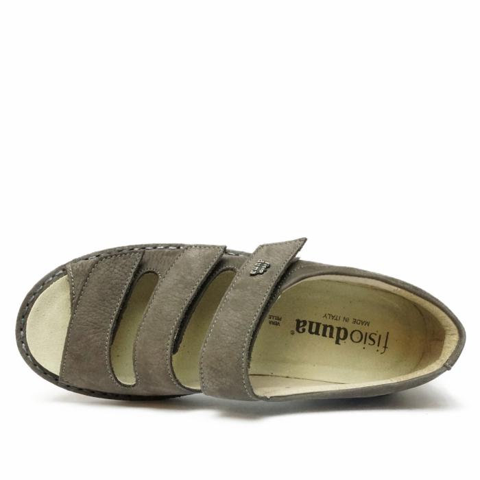 DUNA GRAY LEATHER SANDAL WITH BACK SUPPORT AND TRIPLE STRAP REMOVABLE INSOLE - photo 3
