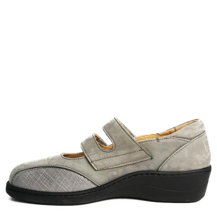 DUNA LEATHER GRAY SHOES WITH DOUBLE STRAP AND REMOVABLE INSOLE - photo 2