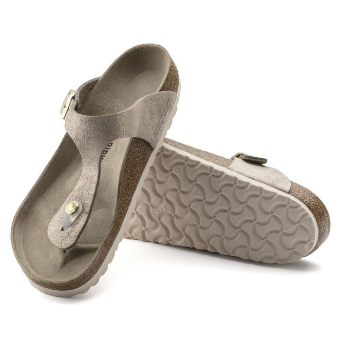 BIRKENSTOCK GIZEH INFRADITO IN PELLE WASHED METALLIC ROSE GOLD