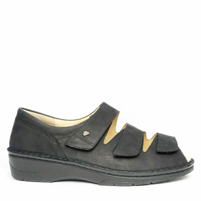 FINN COMFORT ISCHIA SOFT LEATHER SANDALS REMOVABLE INSOLE  BLACK - photo 1