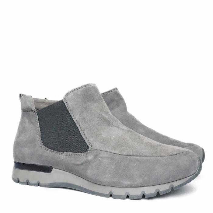 CAPRICE ANKLE BOOTS IN SUEDE LEATHER WITH REMOVABLE FOOTBED DARK GRAY