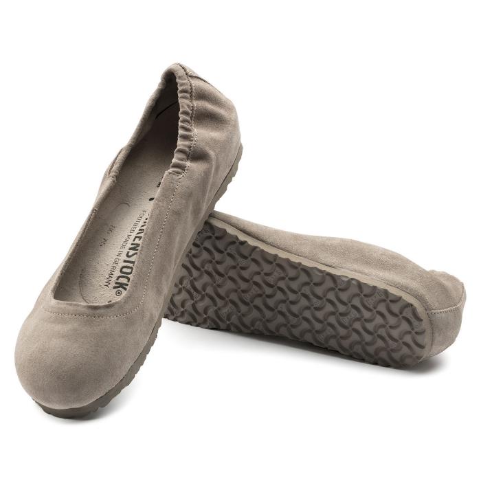BIRKENSTOCK CELINA SUEDE TAUPE FLATS WITH REMOVABLE INSOLE - photo 1