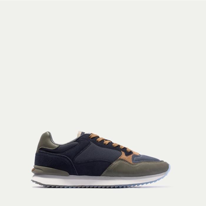HOFF COPENHAGEN MEN'S SNEAKERS IN BLUE AND GREEN LEATHER AND TEXTIL - photo 1