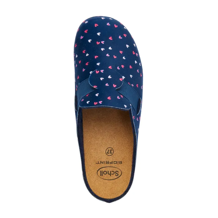 DR SCHOLL LARETH WOMEN'S SLIPPER IN MICROFIBER WITH ELASTIC AND HEARTS NAVY BLUE - photo 2