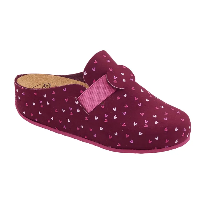 DR SCHOLL LARETH WOMEN'S SLIPPER IN MICROFIBER WITH ELASTIC AND HEARTS BORDEAUX - photo 1