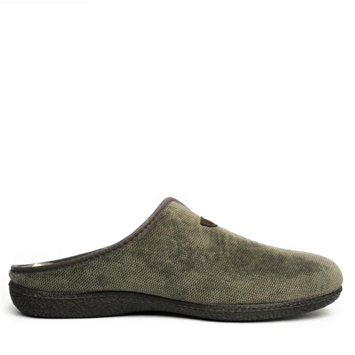 DIAMANTE MEN'S SLIPPERS IN VERY SOFT WARM EARTH BROWN FABRIC - photo 1