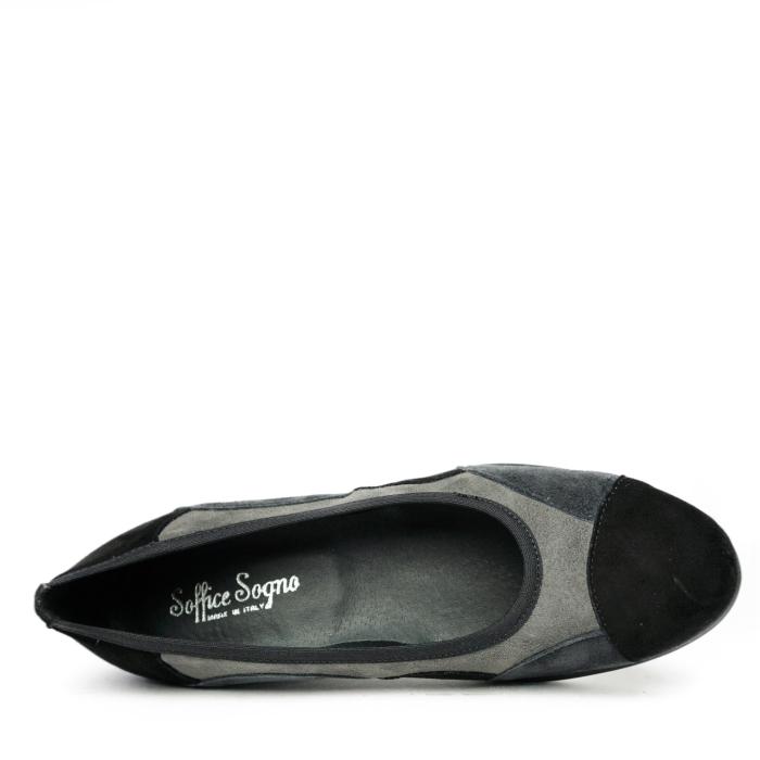 SOFFICE SOGNO DÉCOLLETÉ IN VERY SOFT GRAY AND BLACK SUEDE - photo 3