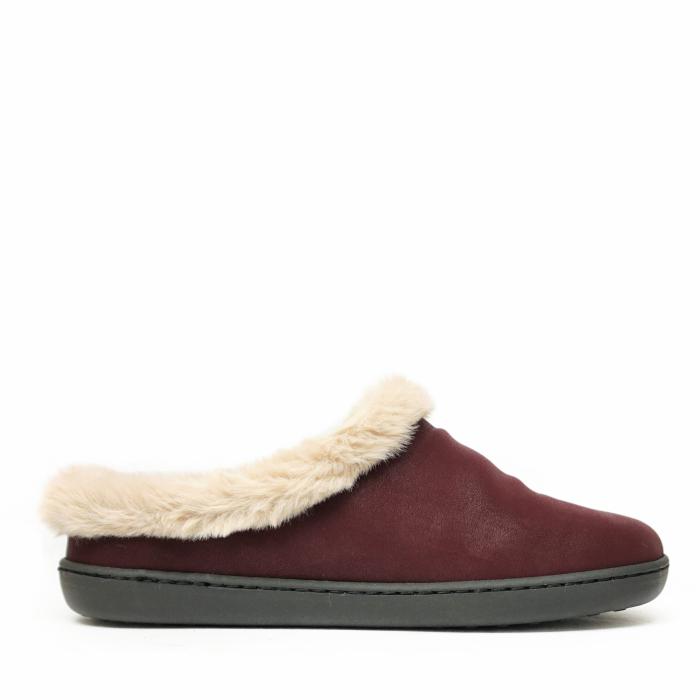 PODOLINE VALDAORA ORTHOPAEDIC SLIPPERS IN BURGUNDY ELASTICIZED NUBUCK AND FUR FOR HALLUCE VALGUS WITH REMOVABLE FOOTBED - photo 1