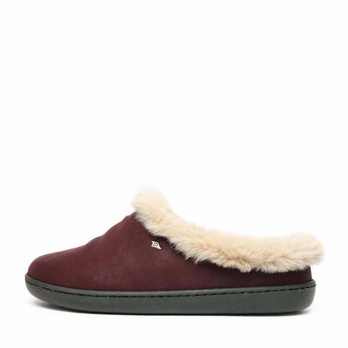 PODOLINE VALDAORA ORTHOPAEDIC SLIPPERS IN BURGUNDY ELASTICIZED NUBUCK AND FUR FOR HALLUCE VALGUS WITH REMOVABLE FOOTBED - photo 2