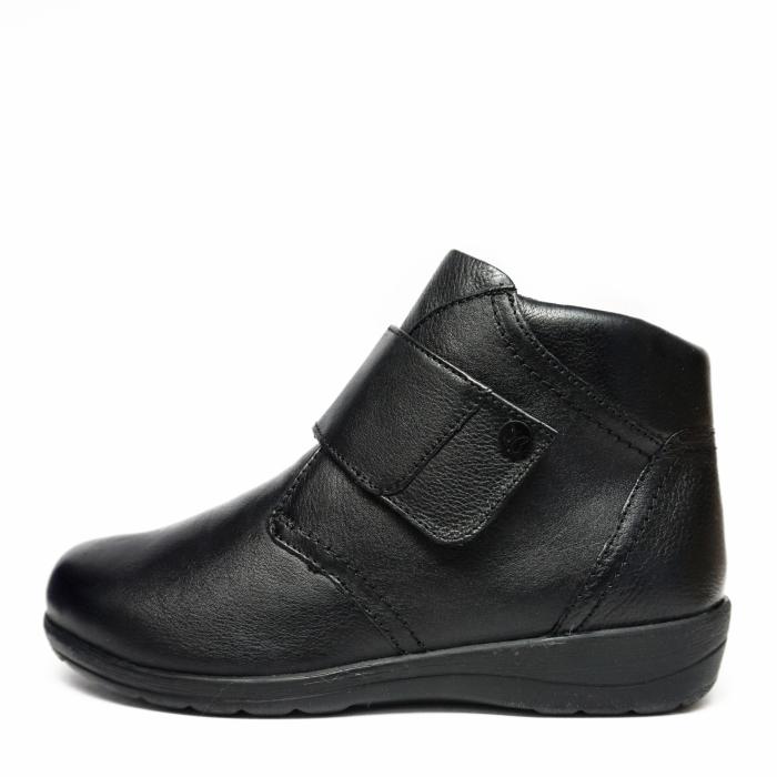 CAPRICE BLACK LEATHER ANKLE BOOT WITH RIPP AND ZIP AND REMOVABLE FOOTBED - photo 3