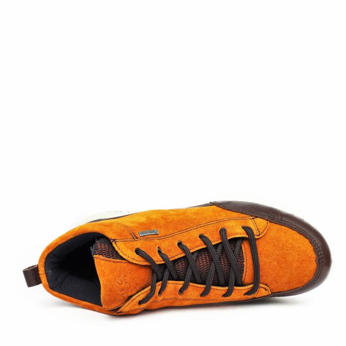 ARA GORETEX WATERPROOF SNEAKER IN ORANGE SUEDE WITH LACES AND REMOVABLE FOOTBED - photo 3