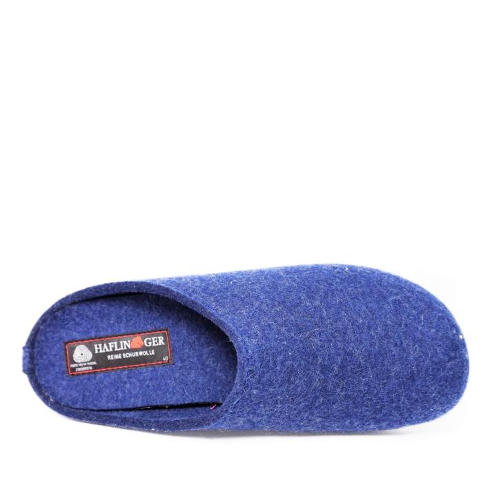 HAFLINGER EVEREST FUNDUS UNISEX SLIPPERS IN BLUE FELT WITH REMOVABLE FOOTBED - photo 1