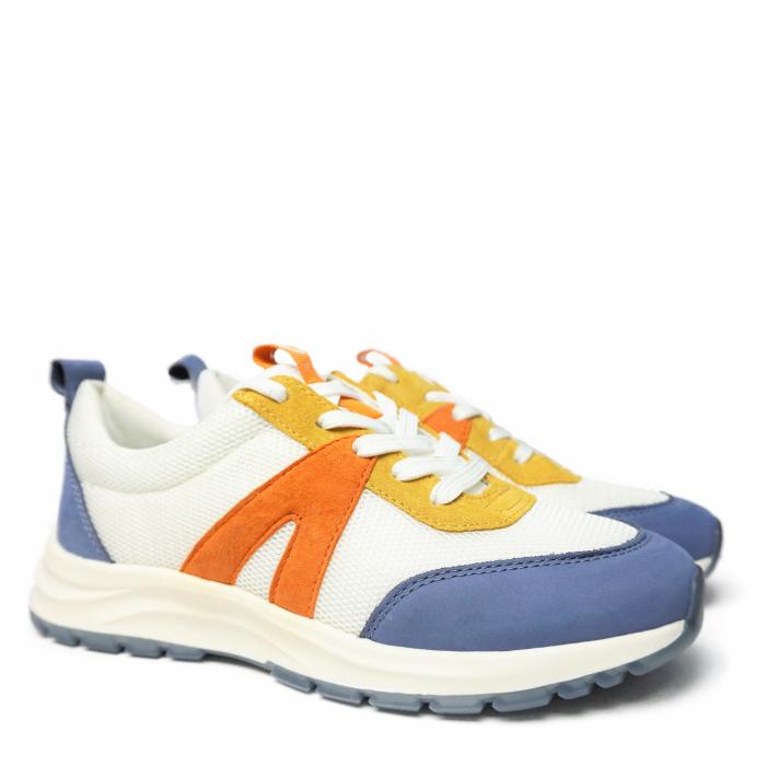 CAPRICE SNEAKER IN FABRIC WITH REMOVABLE FOOTBED CLIMOTION TECHNOLOGY ORANGE BLUE