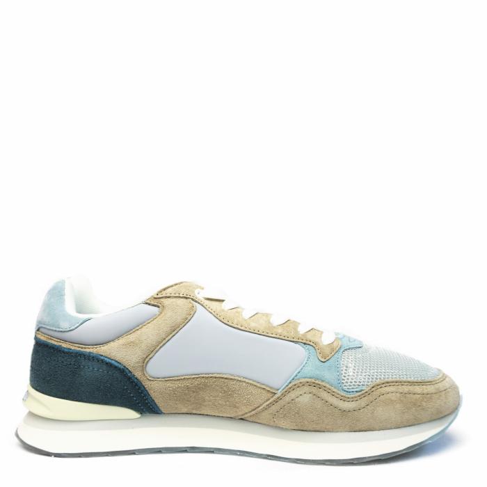 THE HOFF BRISTOL MAN SNEAKER IN SUEDE AND FABRIC WITH REMOVABLE FOOTBED BROWN BLUE - photo 1