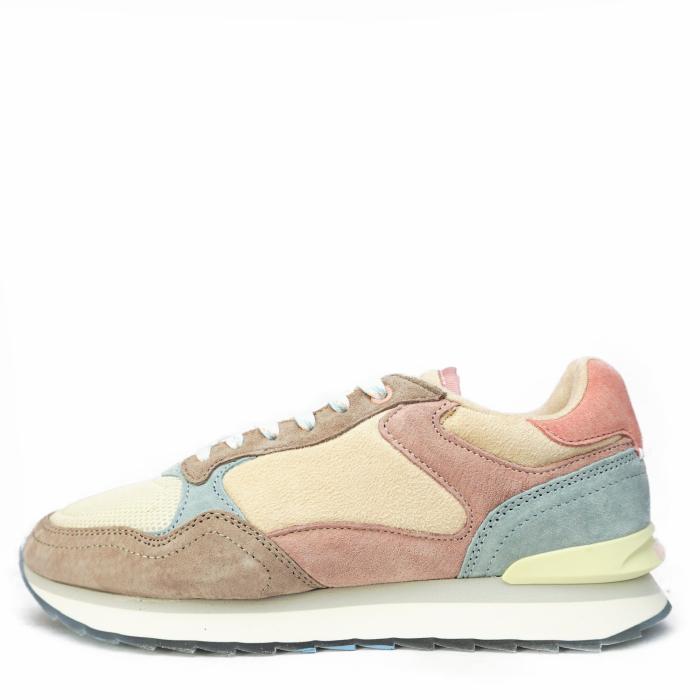 THE HOFF BARCELONA WOMEN'S SNEAKER IN SUEDE LEATHER AND FABRIC WITH REMOVABLE FOOTBED PINK BEIGE - photo 2