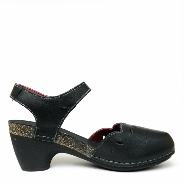 JUNGLA SANDAL IN BLACK LEATHER WITH STRAP AND HEEL - photo 4