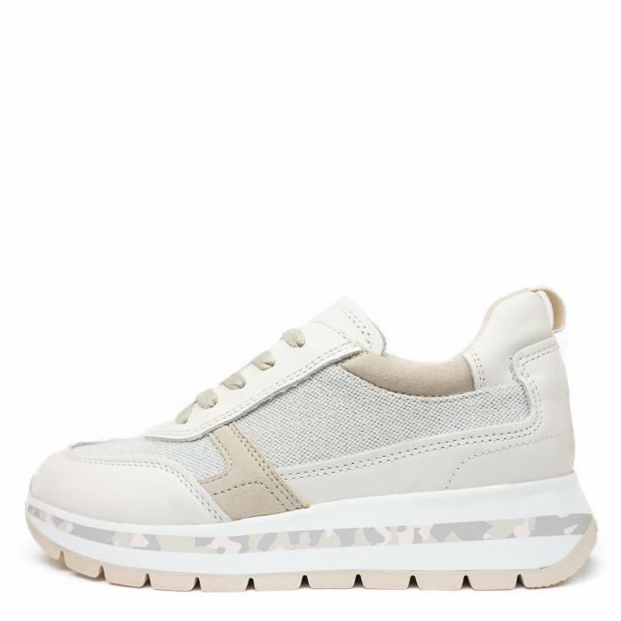CAPRICE SNEAKER IN LEATHER AND WHITE FABRIC WITH REMOVABLE FOOTBED - photo 2