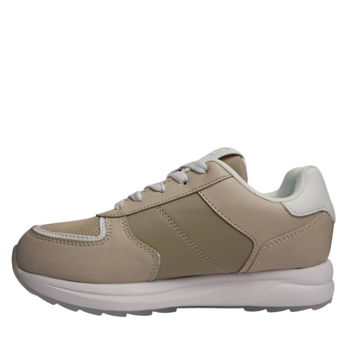 SCHOLL BEVERLY LACES WOMEN'S TENNIS SHOE IN BEIGE FABRIC AND LEATHER - photo 2