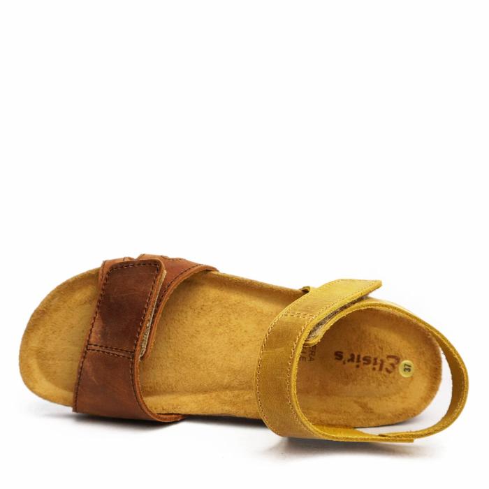ELISIR'S SANDAL DOUBLE BAND ADJUSTABLE TWO-TONE FOOTBED GENUINE LEATHER - photo 3