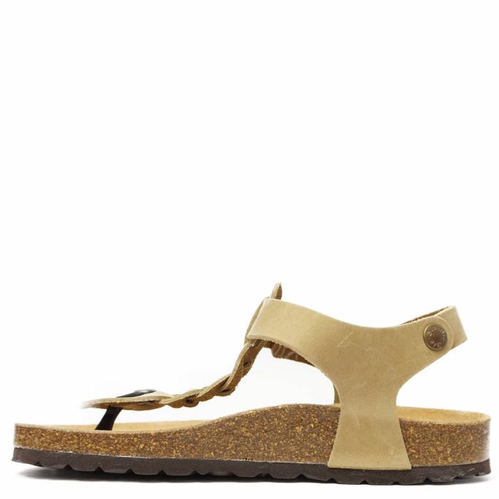 BIOLINE KAIRO THONG SANDAL IN WOVEN OILY LEATHER - photo 2