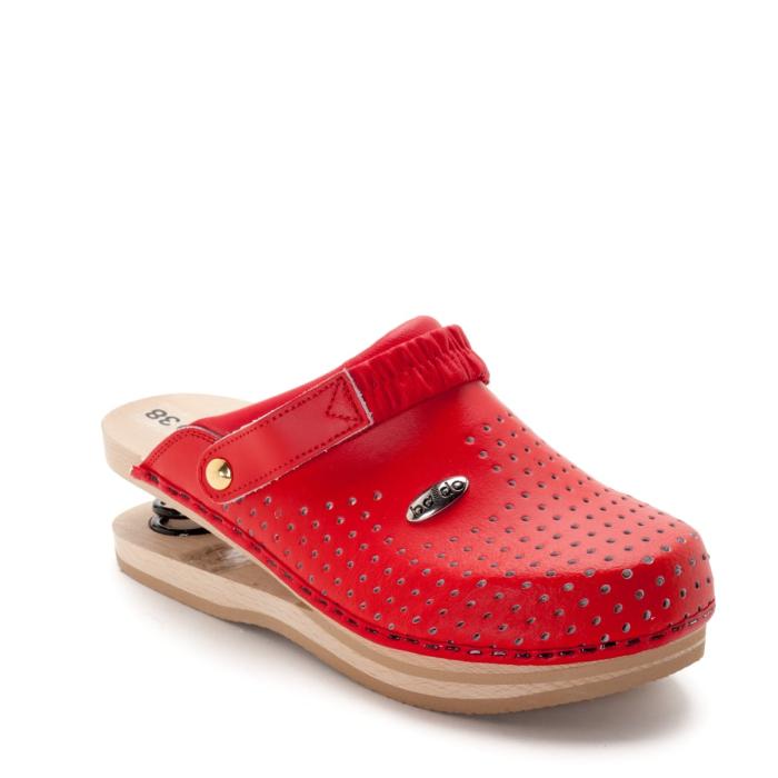 BALDO WOMEN CLOGS 5/13  SHOCK ABSORBER RED CLASSIC MODEL WITH WOOD SOLE - photo 2