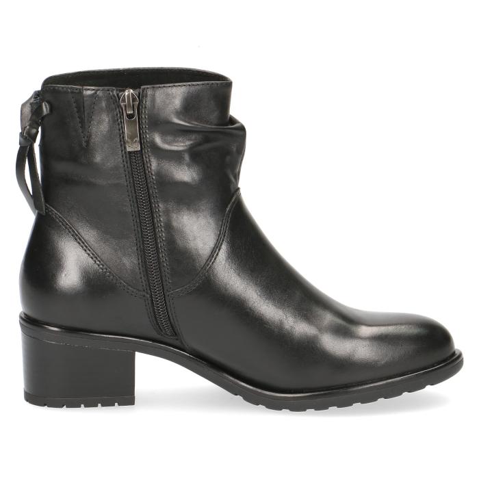 CAPRICE ANKLE BOOTS WITH HEEL AND ZIP CLOSURE LEATHER BLACK - photo 1