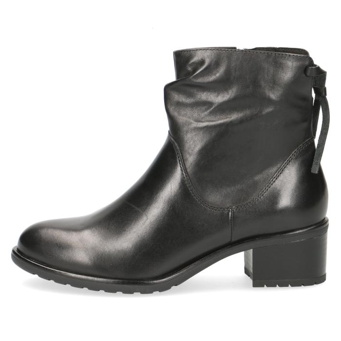 CAPRICE ANKLE BOOTS WITH HEEL AND ZIP CLOSURE LEATHER BLACK - photo 3