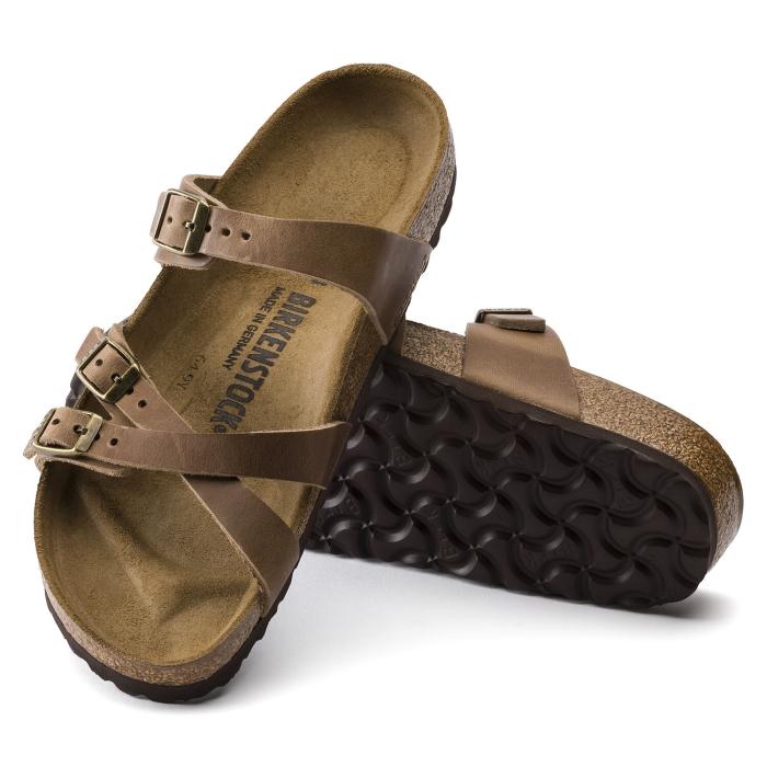 BIRKENSTOCK FRANCA TABACCO BROWN WOMEN'S CROSSED STRAPS SANDALS OILED LEATHER - photo 4